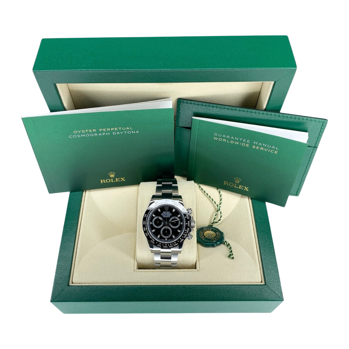 ROLEX DAYTONA 116500LN SCHWARZ 12/2019 LC100 NEU FULLSET