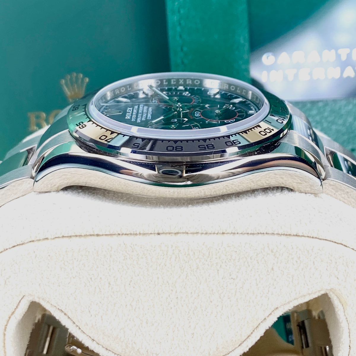 ROLEX DAYTONA 116509 blaues Zifferblatt 04/2023 LC100 FULLSET