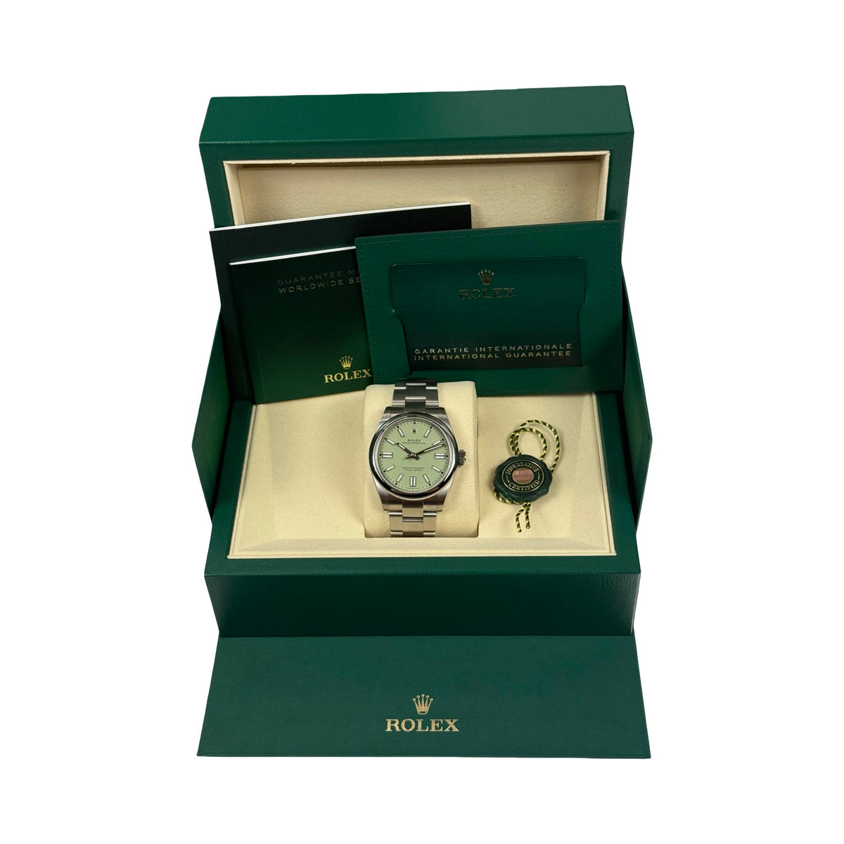 Rolex Oyster Perpetual 41 Ref. 134300 Pistachio – Neu, LC100, Fullset 09/2026