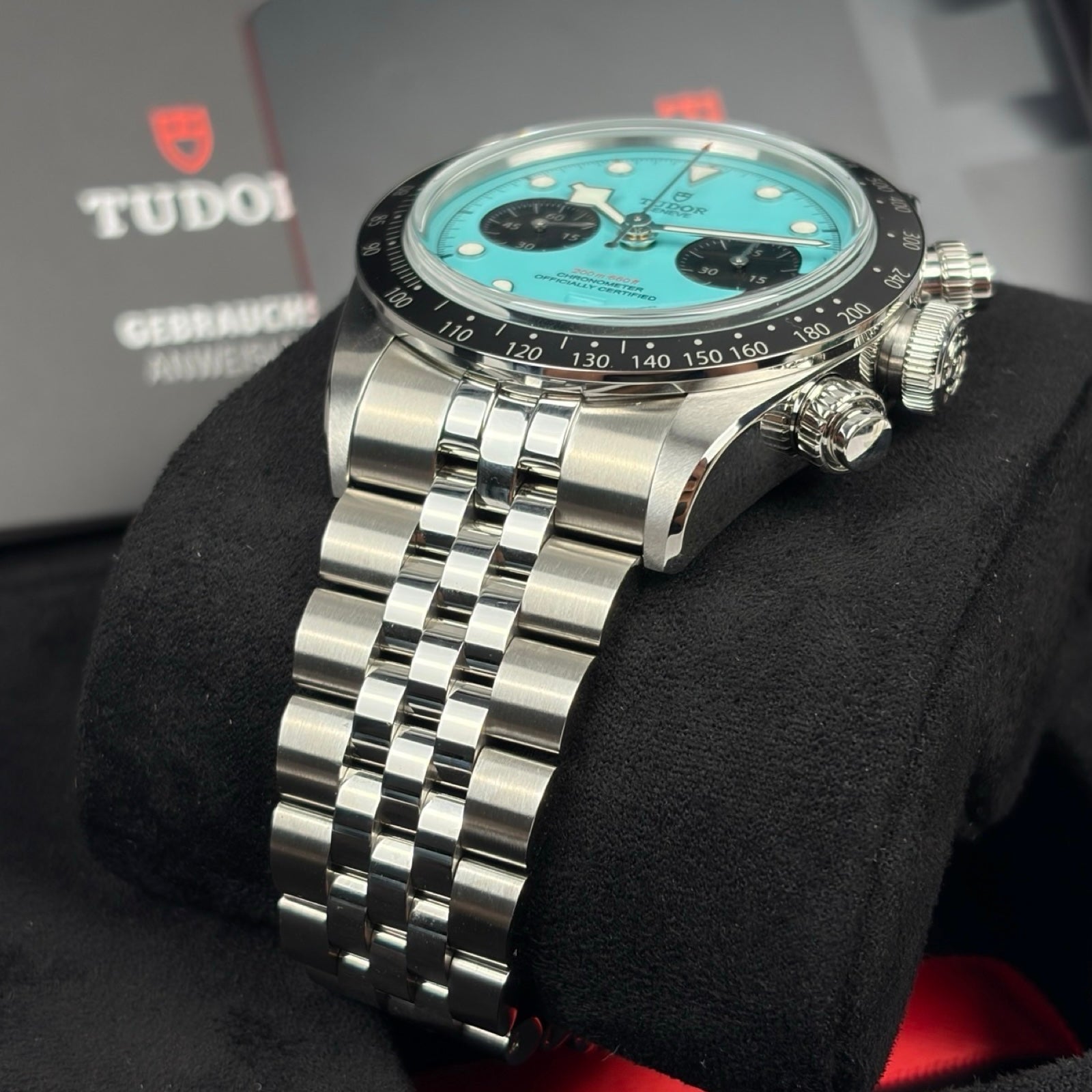 Tudor Black Bay Chrono Flamingo Blue M79360N-0024 – LC100 Neu, Fullset 08/2026