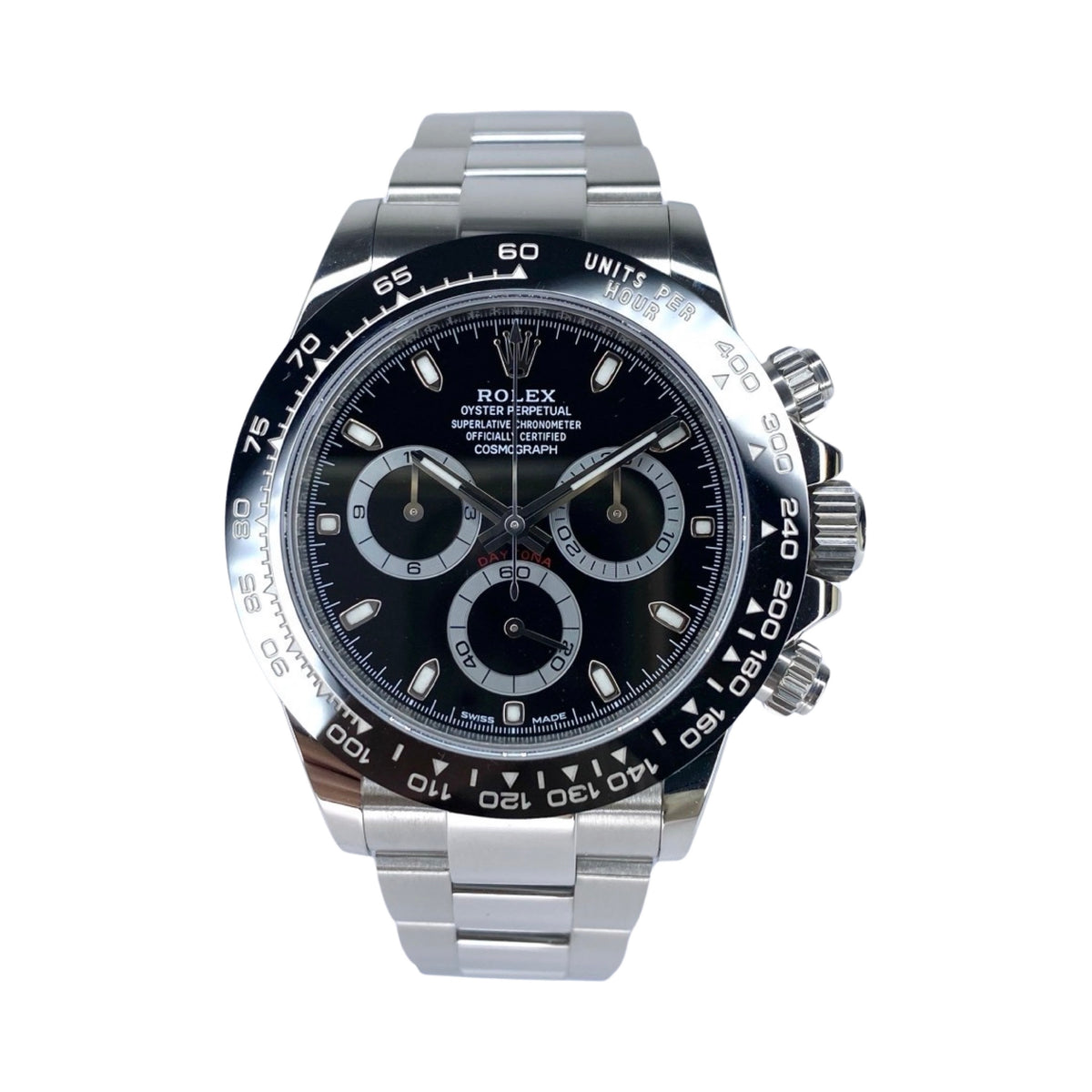 ROLEX DAYTONA 116500LN SCHWARZ 12/2019 LC100 NEU FULLSET