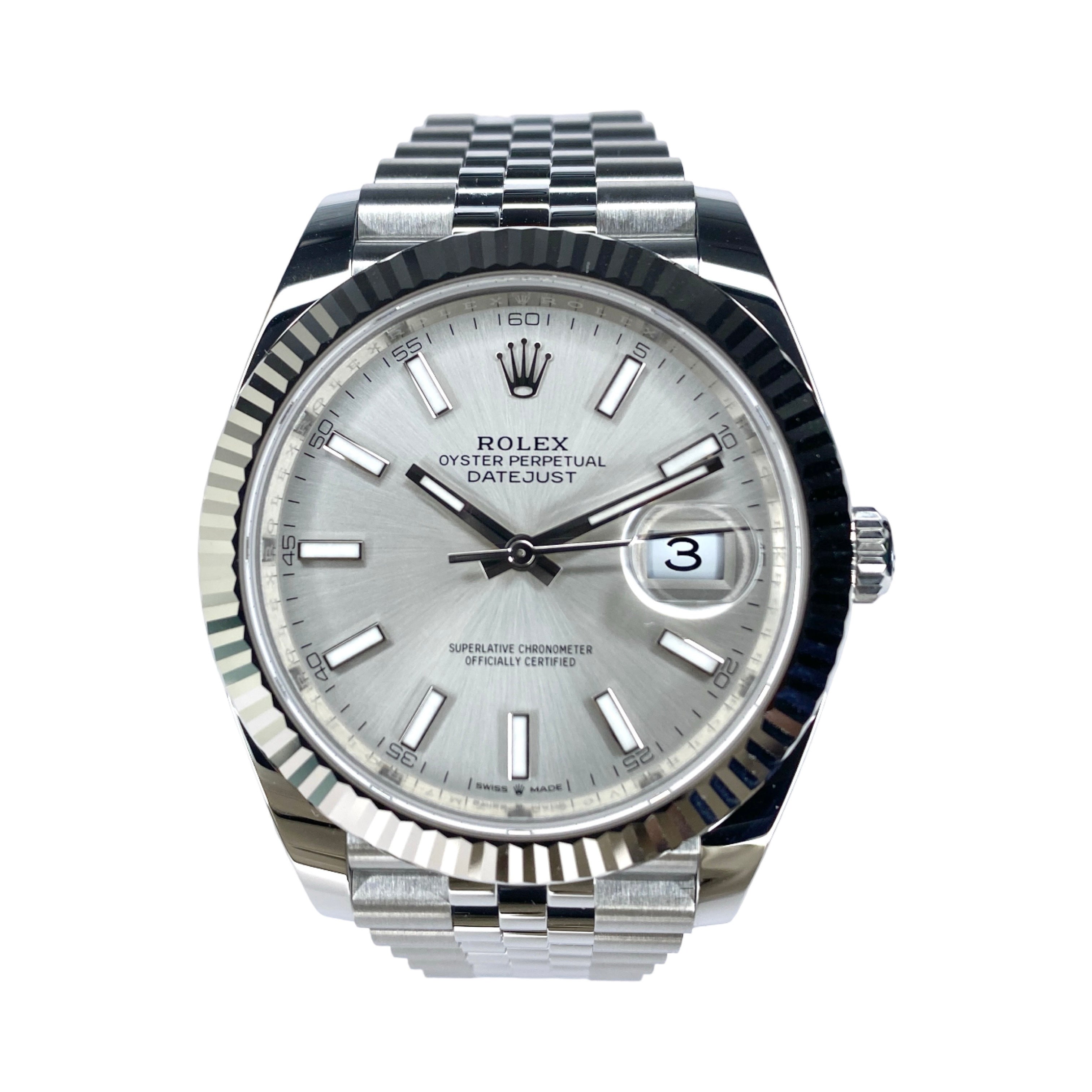 ROLEX DATEJUST 41 126334 SILBER JUBILEE 05/2025 NEU FULLSET