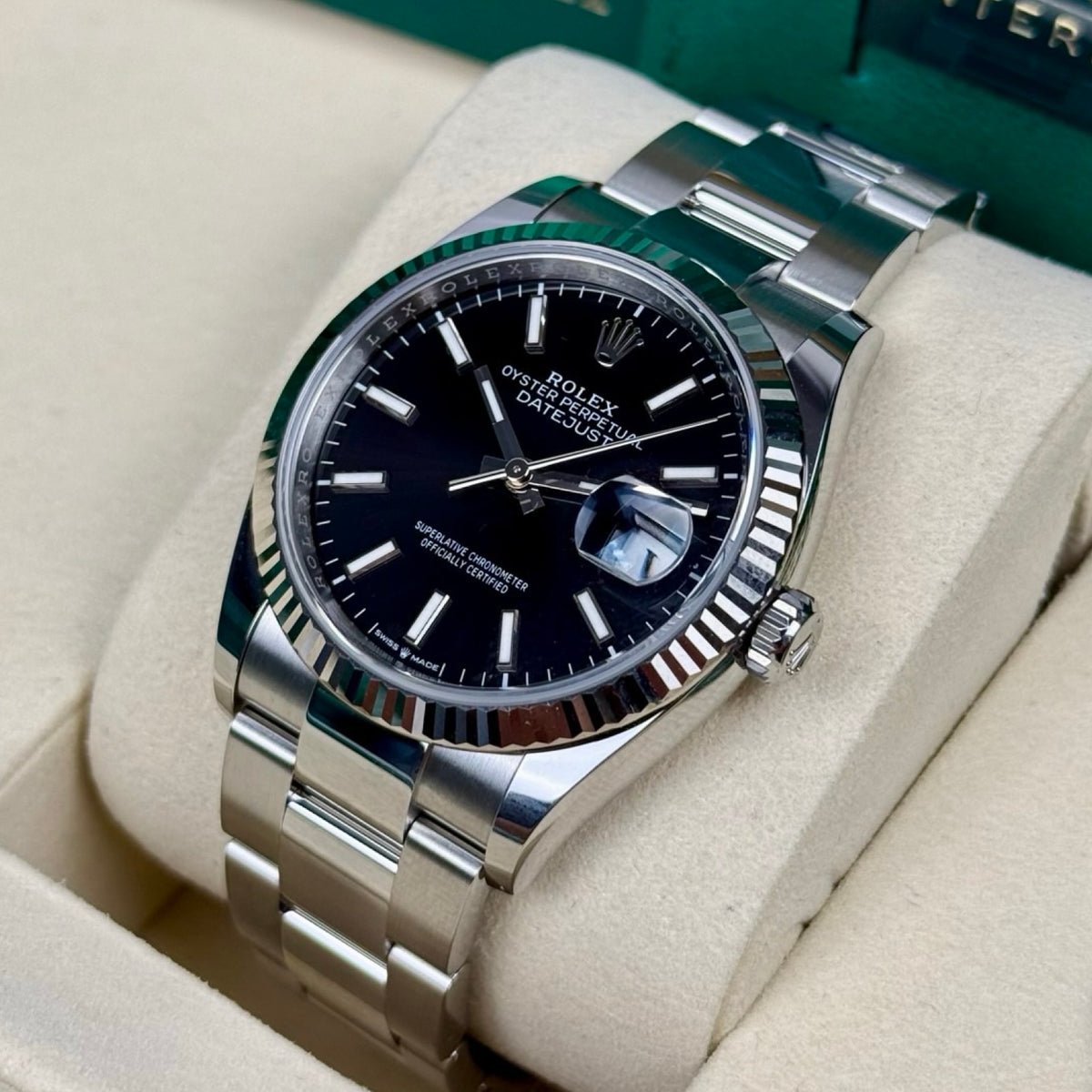 Rolex Datejust 36 Ref. 126234 Schwarz – Neu, LC100, Fullset 03/2026 | Finer Things