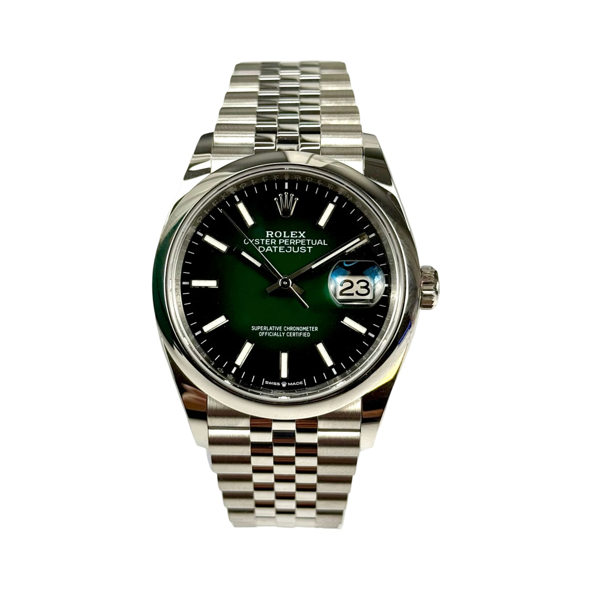 Rolex Datejust 36 126200 Grün Ombré Jubilee – Neu, Fullset 10/2026