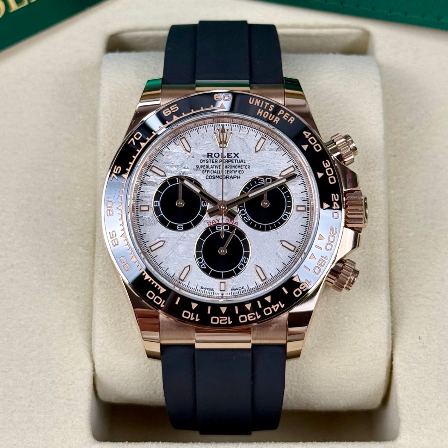 ROLEX DAYTONA OYSTERFLEX ROSÉGOLD METEORIT 126515LN 12/2025 LC100 NEU FULLSET