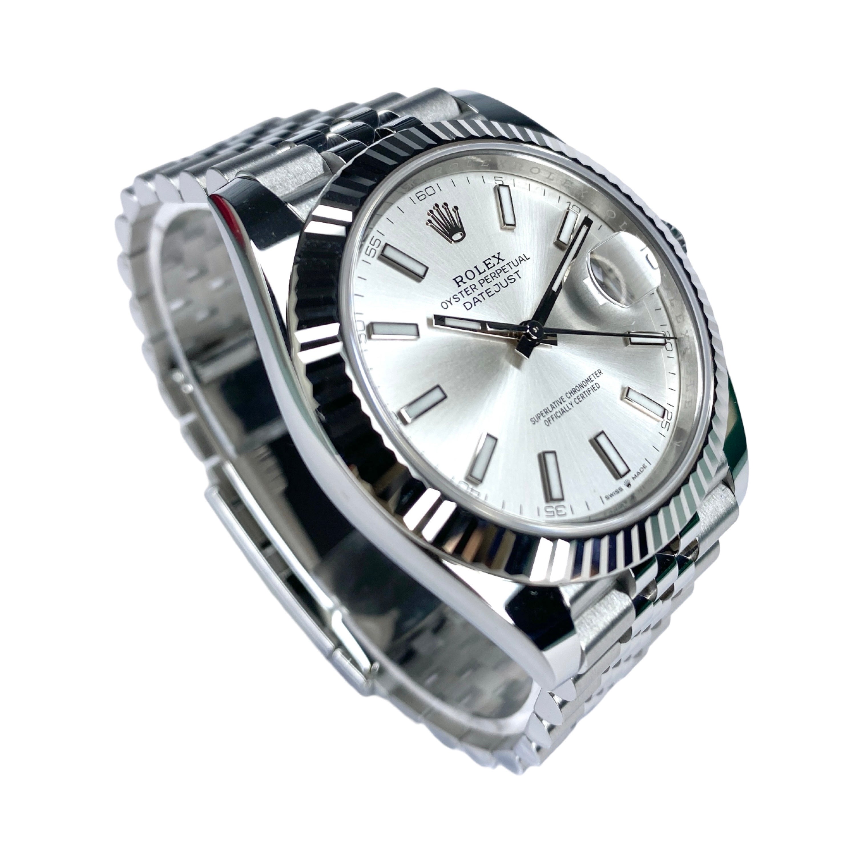 ROLEX DATEJUST 41 126334 SILBER JUBILEE 05/2025 NEU FULLSET