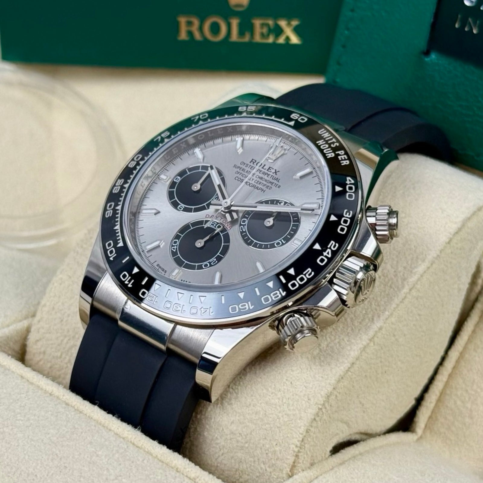 ROLEX COSMOGRAPH DAYTONA OYSTERFLEX 126519LN WEIßGOLD "GHOST" 10/2024 NEU FULLSET