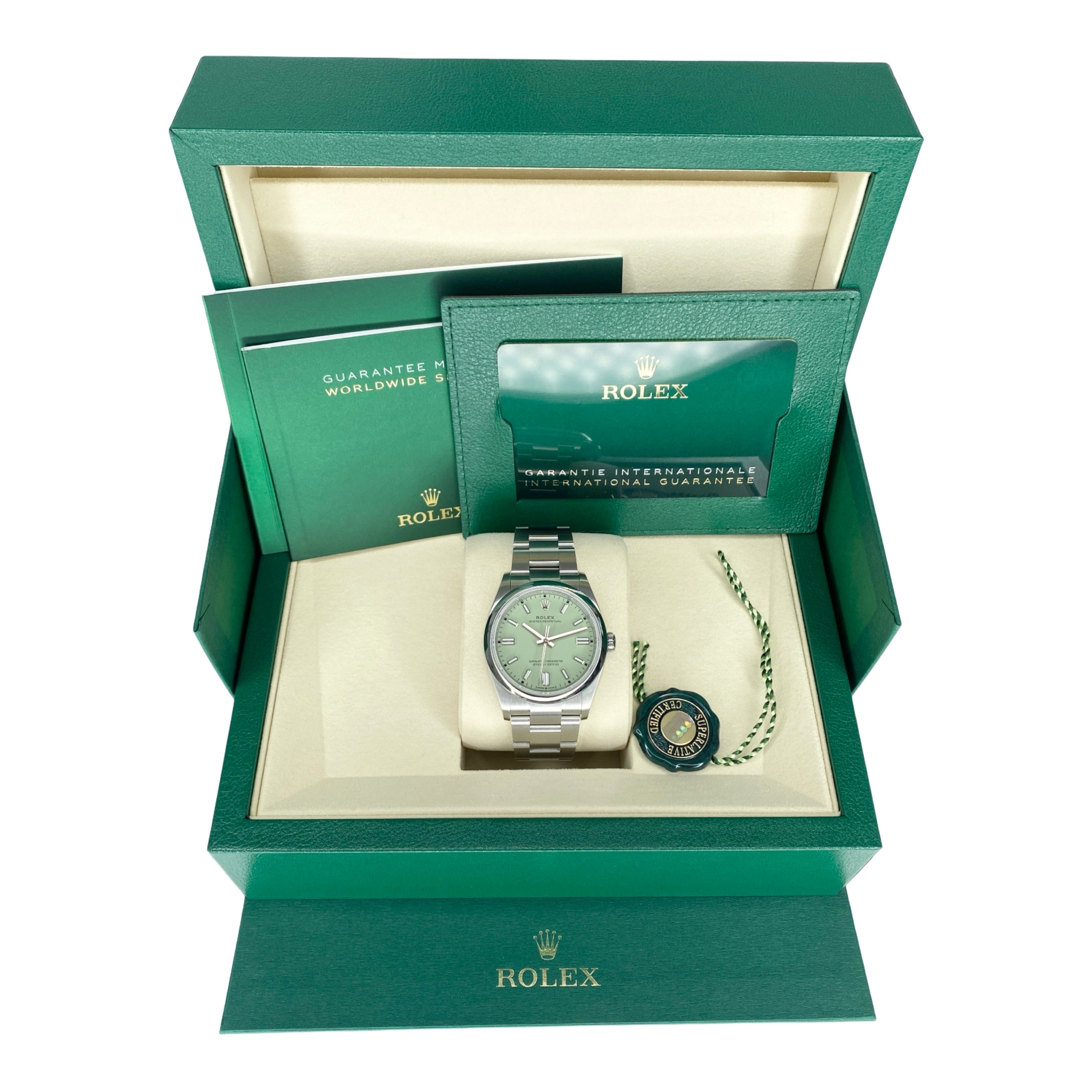 Rolex Oyster Perpetual 36 Ref. 126000 Pistachio – Neu, Fullset 02/2026 | Finer Things
