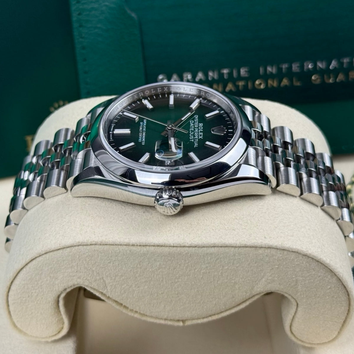Rolex Datejust 36 126200 Grün Ombré Jubilee – Neu, Fullset 10/2026