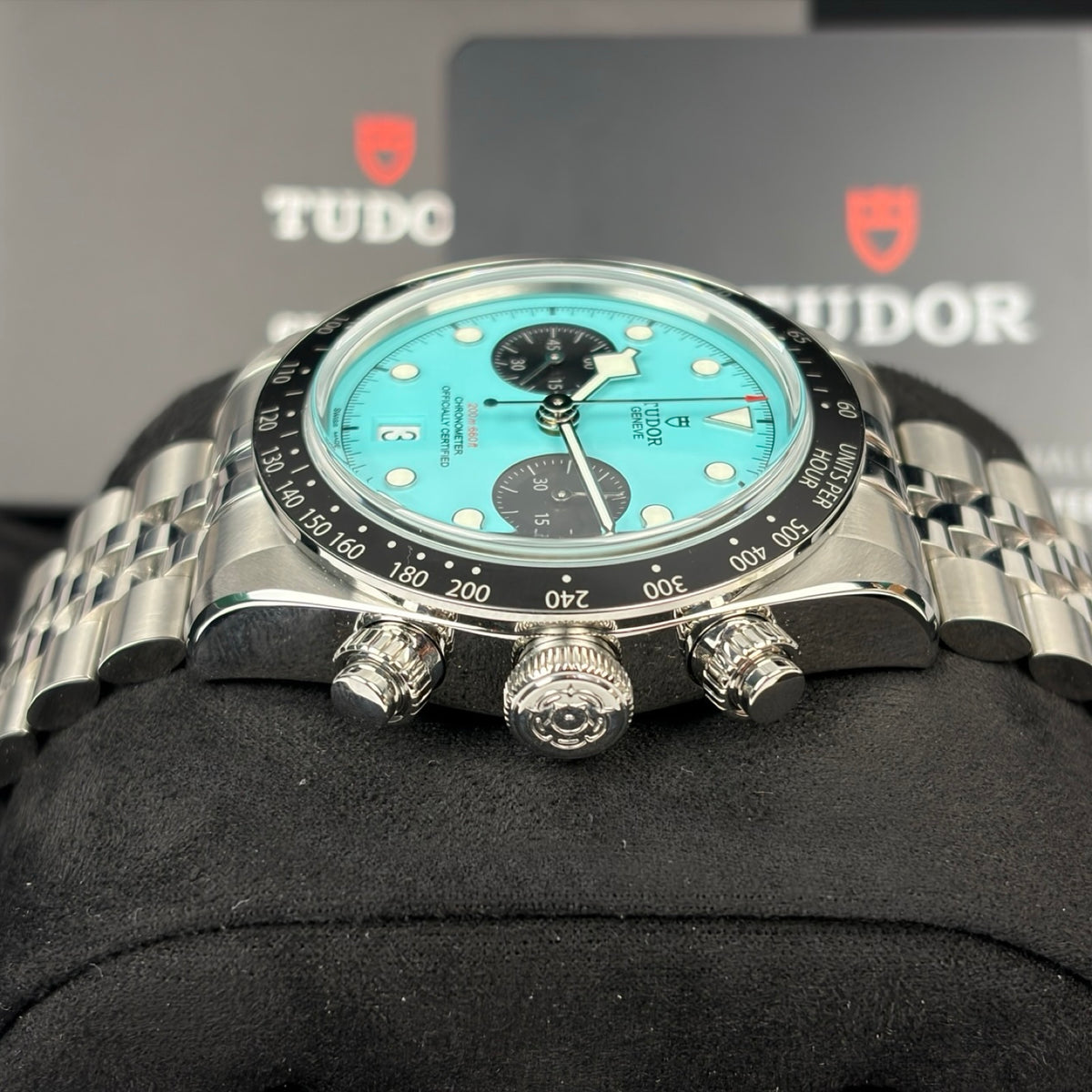Tudor Black Bay Chrono Flamingo Blue M79360N-0024 – LC100 Neu, Fullset 08/2026