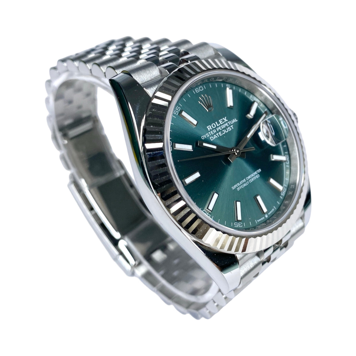 ROLEX DATEJUST 41 126334 MINT GRÜN 05/2025 LC100 NEU FULLSET
