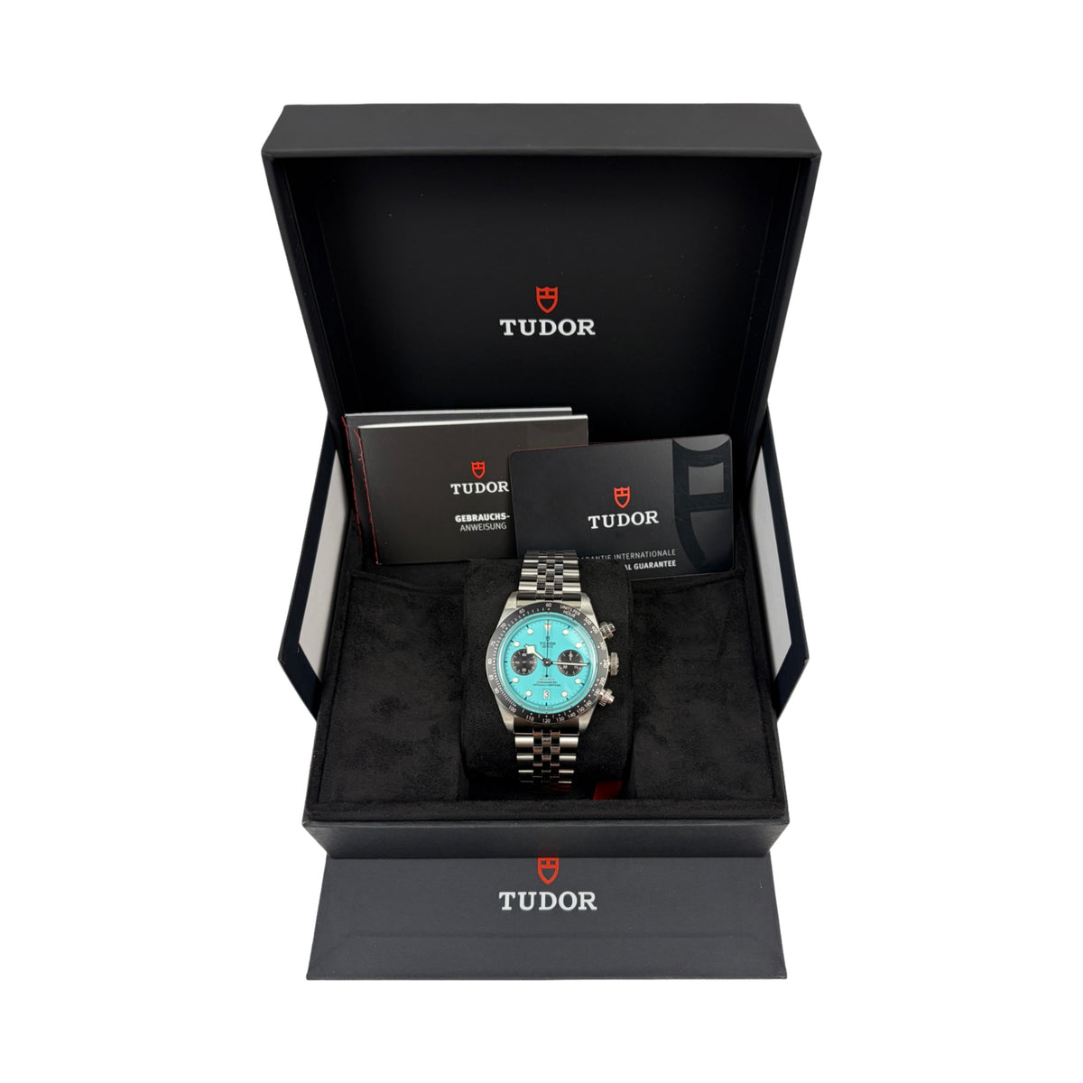 Tudor Black Bay Chrono Flamingo Blue M79360N-0024 – LC100 Neu, Fullset 08/2026