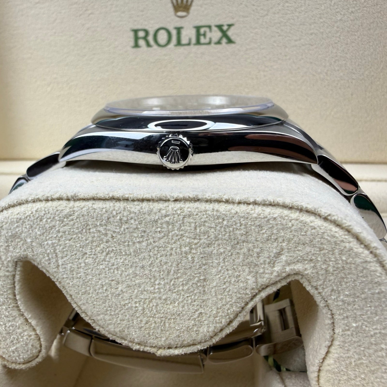 ROLEX OYSTER PERPETUAL 41 124300 GRÜN 06/2024 LC100 NEU FULLSET