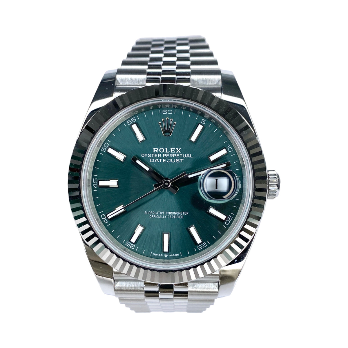 ROLEX DATEJUST 41 126334 MINT GRÜN 05/2025 LC100 NEU FULLSET