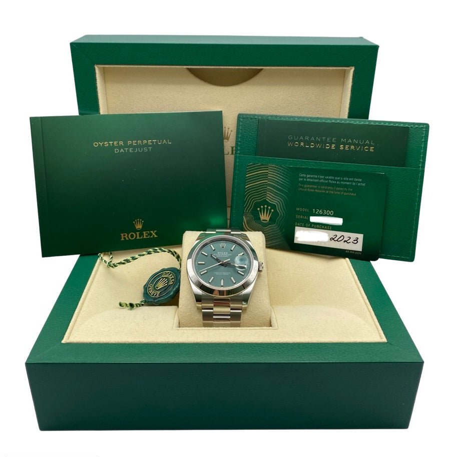 ROLEX DATEJUST 41 126300 MINT GRÜN 2023 FULLSET