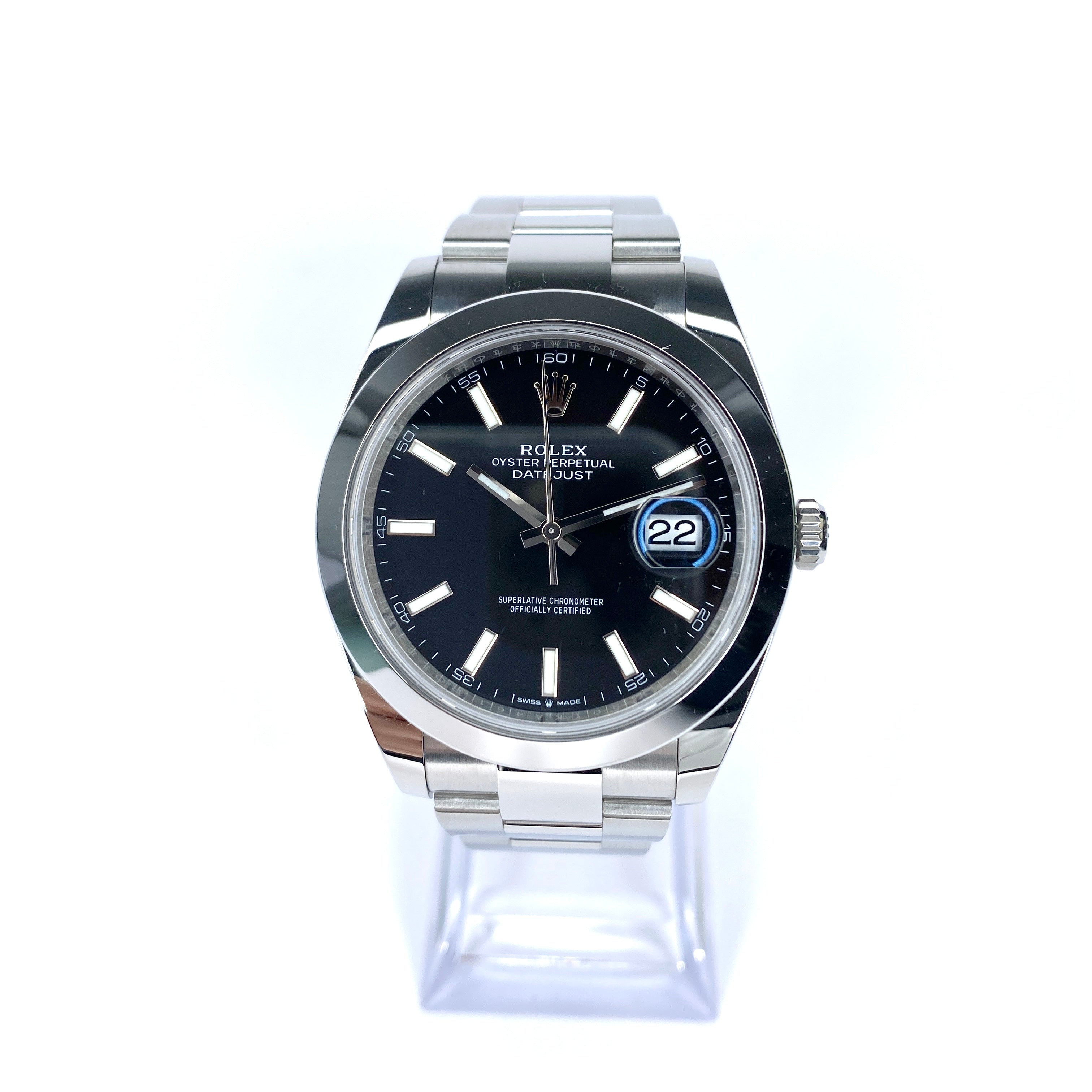 ROLEX DATEJUST 41 126300 2023 WIE NEU FULLSET SCHWARZ