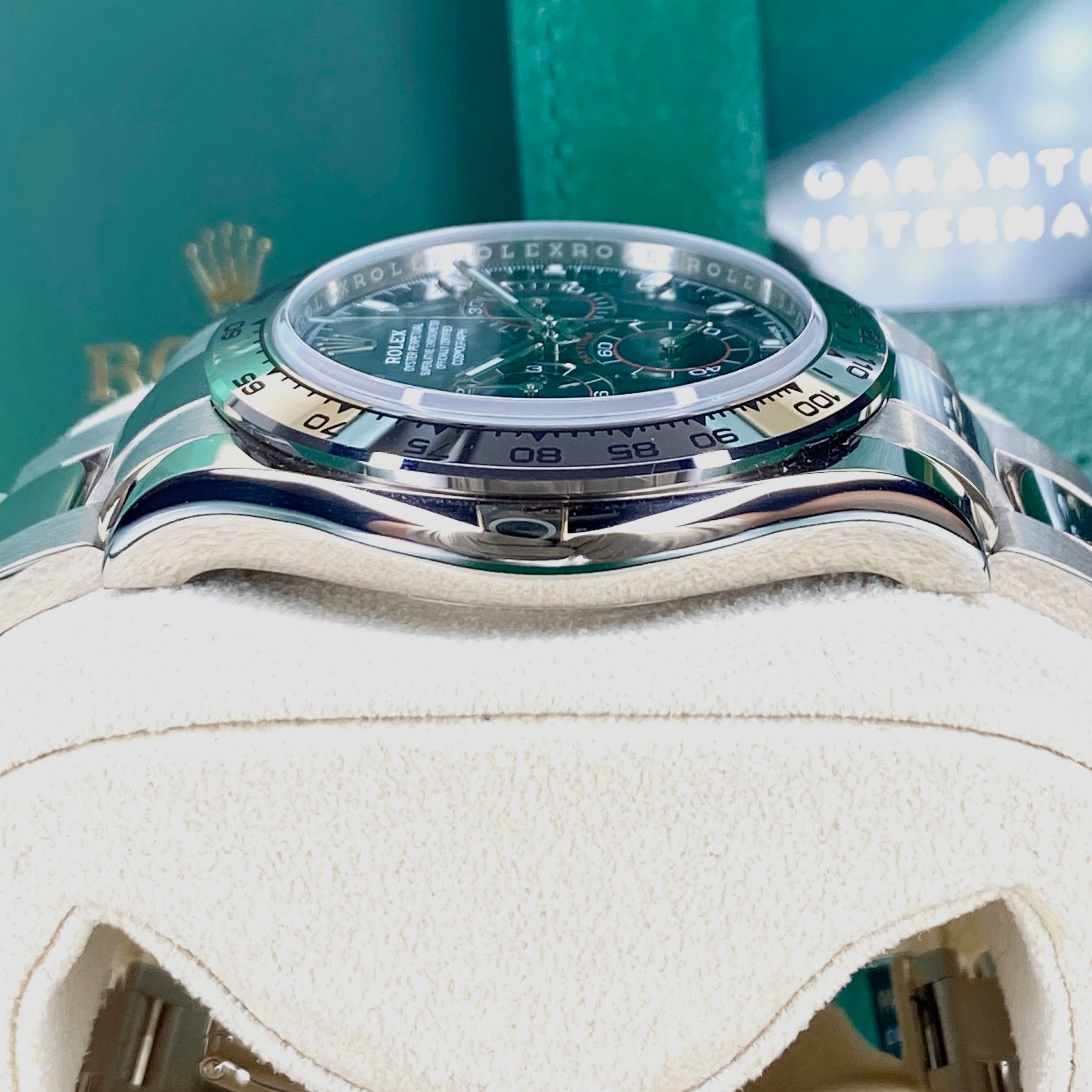 ROLEX DAYTONA 116509 blaues Zifferblatt 04/2023 LC100 FULLSET
