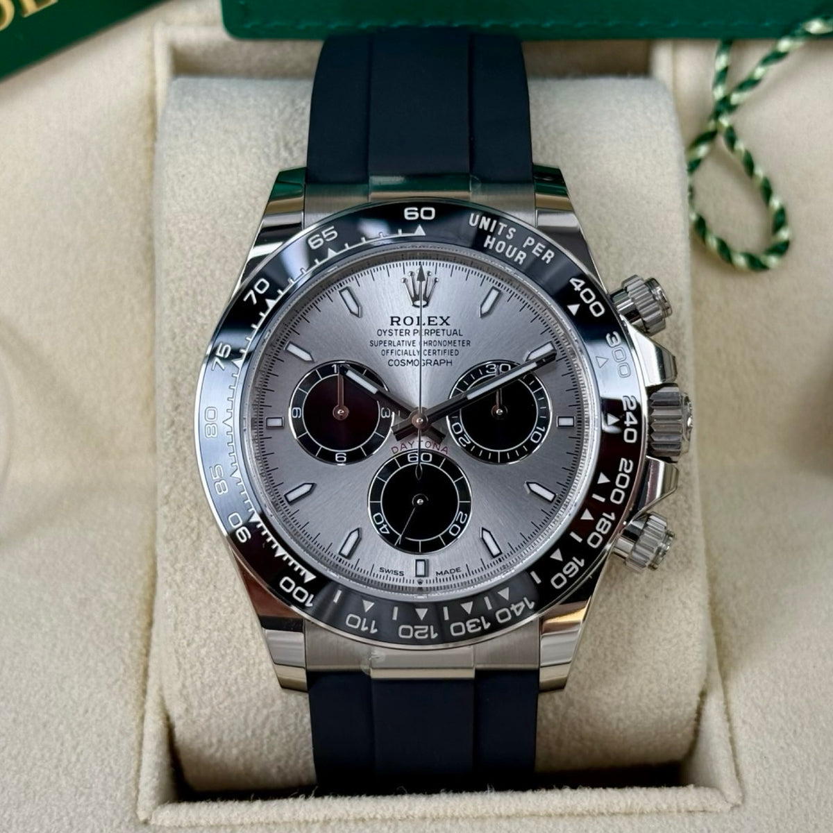 ROLEX COSMOGRAPH DAYTONA OYSTERFLEX 126519LN WEIßGOLD "GHOST" 10/2024 NEU FULLSET