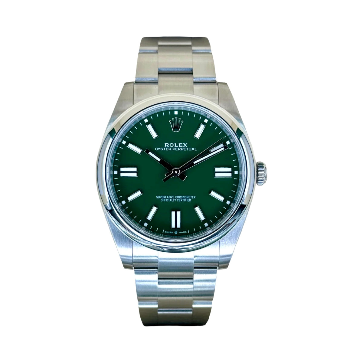 ROLEX OYSTER PERPETUAL 41 124300 GRÜN 06/2024 LC100 NEU FULLSET