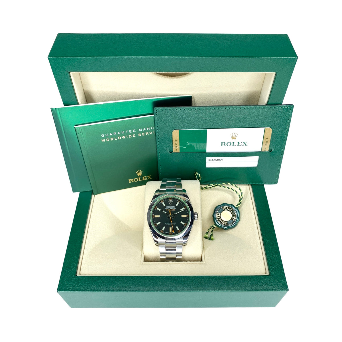 ROLEX MILGAUSS SCHWARZ 116400GV 2017 LC EU FULLSET