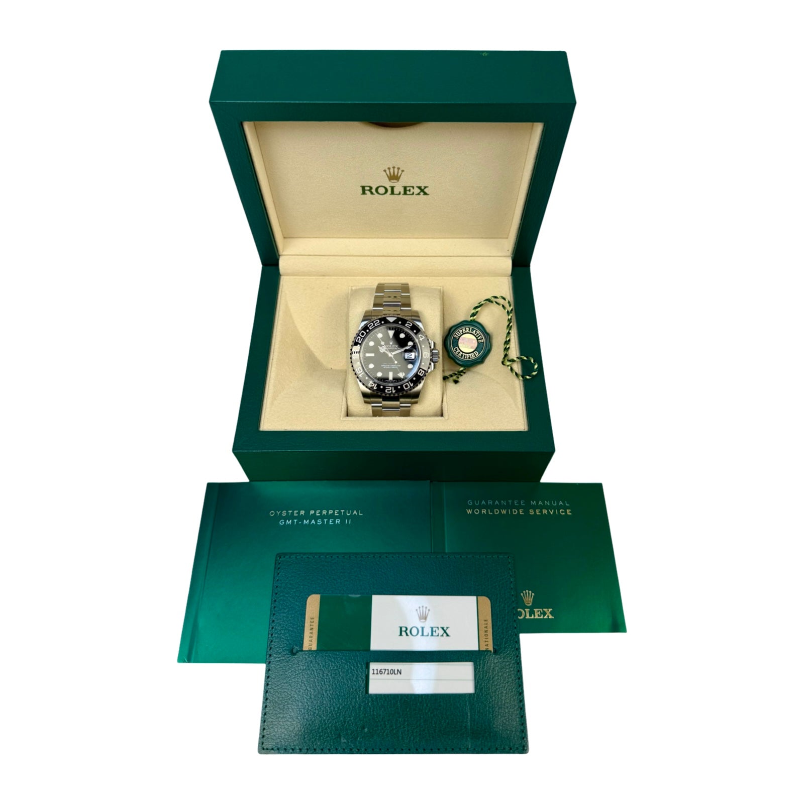 ROLEX GMT-MASTER II 116710LN 11/2016 LC100 TOP ZUSTAND FULLSET