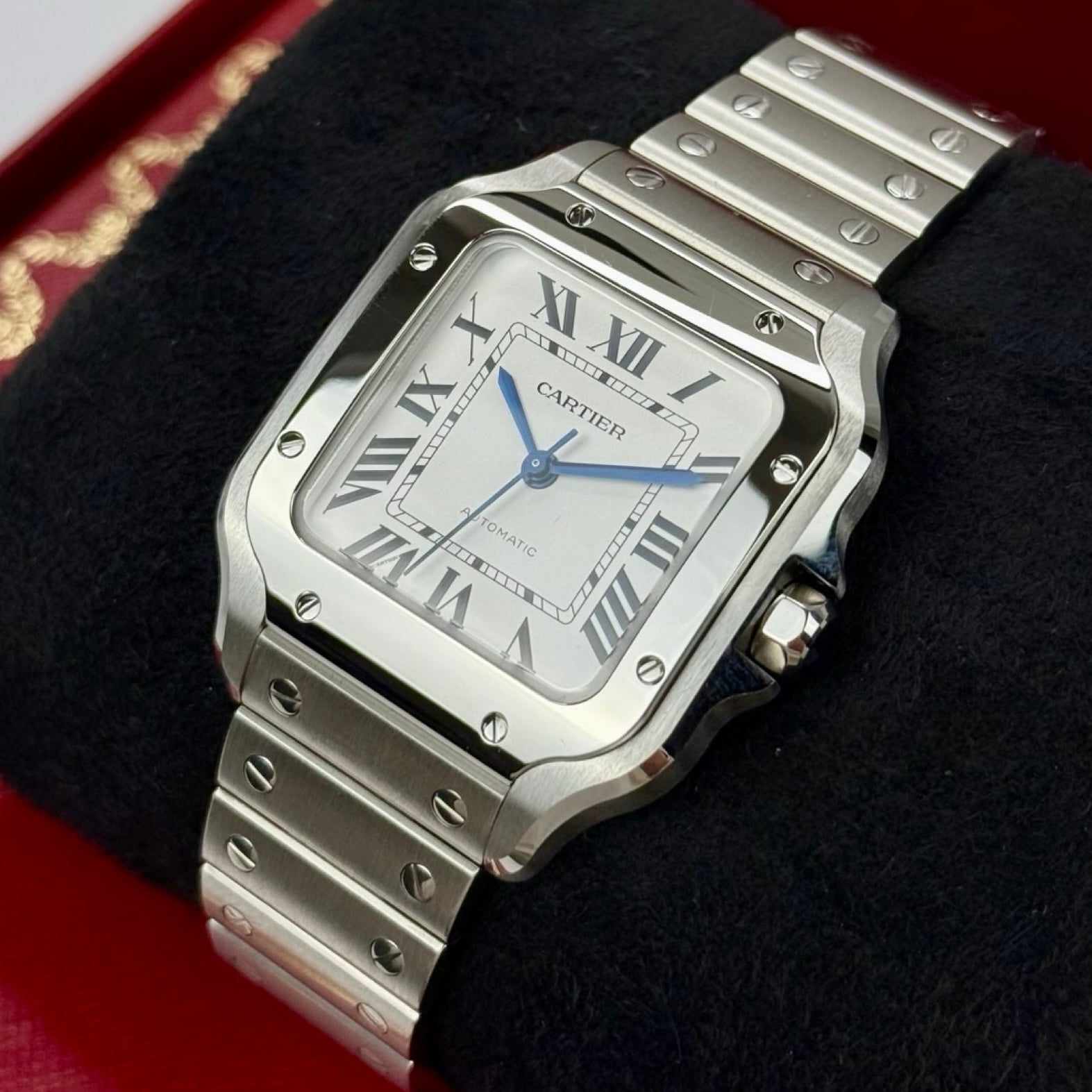 CARTIER SANTOS DE CARTIER WSSA0029 MEDIUM WEISS 03/2026 LC100 NEU FULLSET