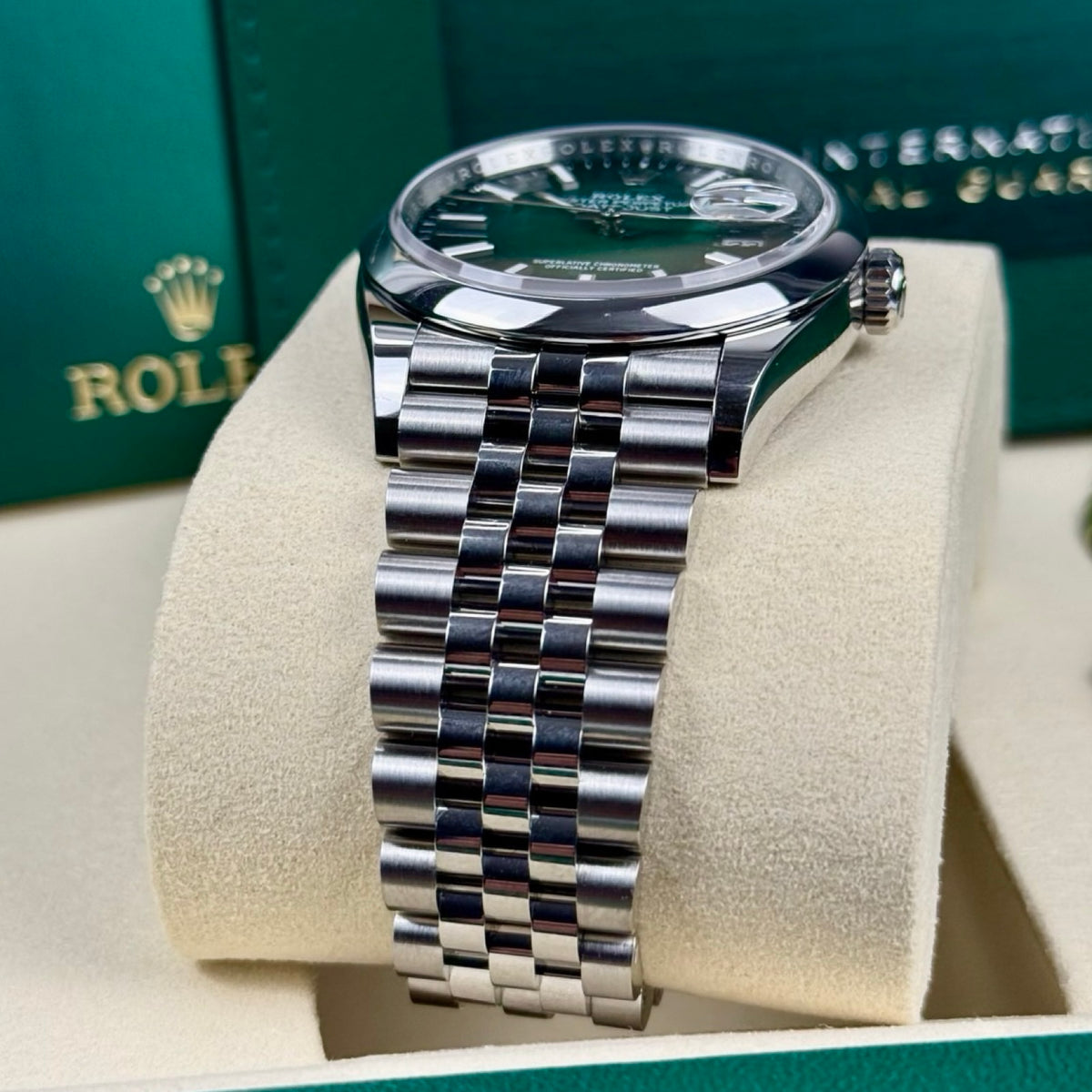 Rolex Datejust 36 126200 Grün Ombré Jubilee – Neu, Fullset 10/2026