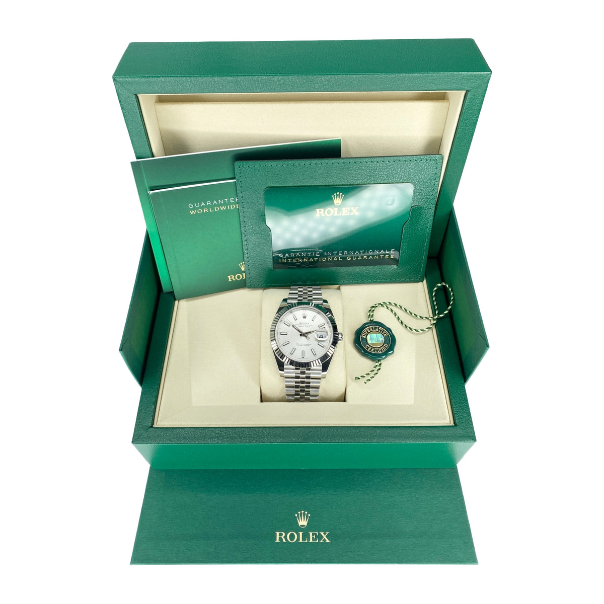 ROLEX DATEJUST 41 126334 SILBER JUBILEE 05/2025 NEU FULLSET
