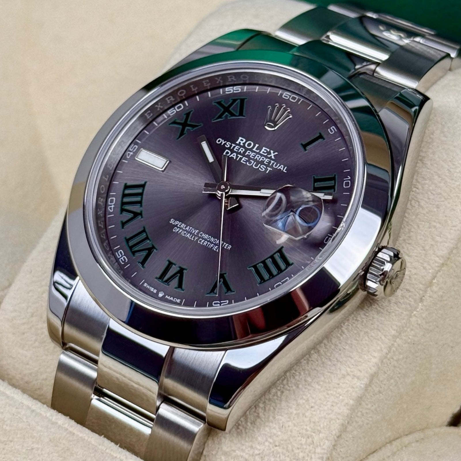 ROLEX DATEJUST 41 126300 OYSTER WIMBLEDON 12/2022 FULLSET TOP ZUSTAND
