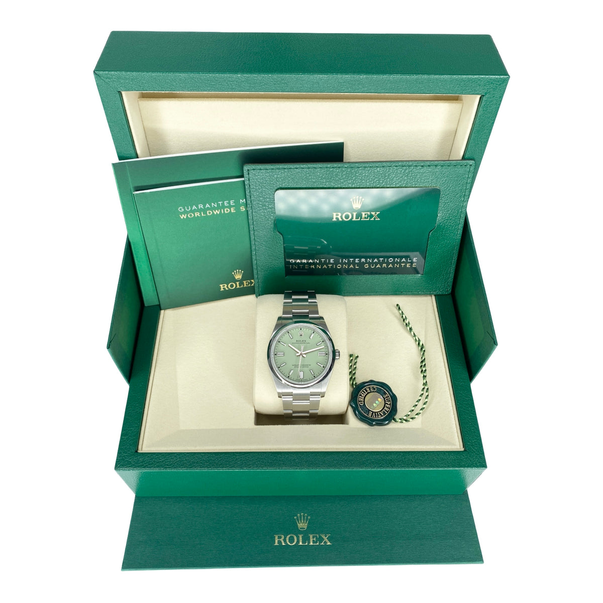 Rolex Oyster Perpetual 36 Ref. 126000 Pistachio – Neu, Fullset 02/2026 | Finer Things