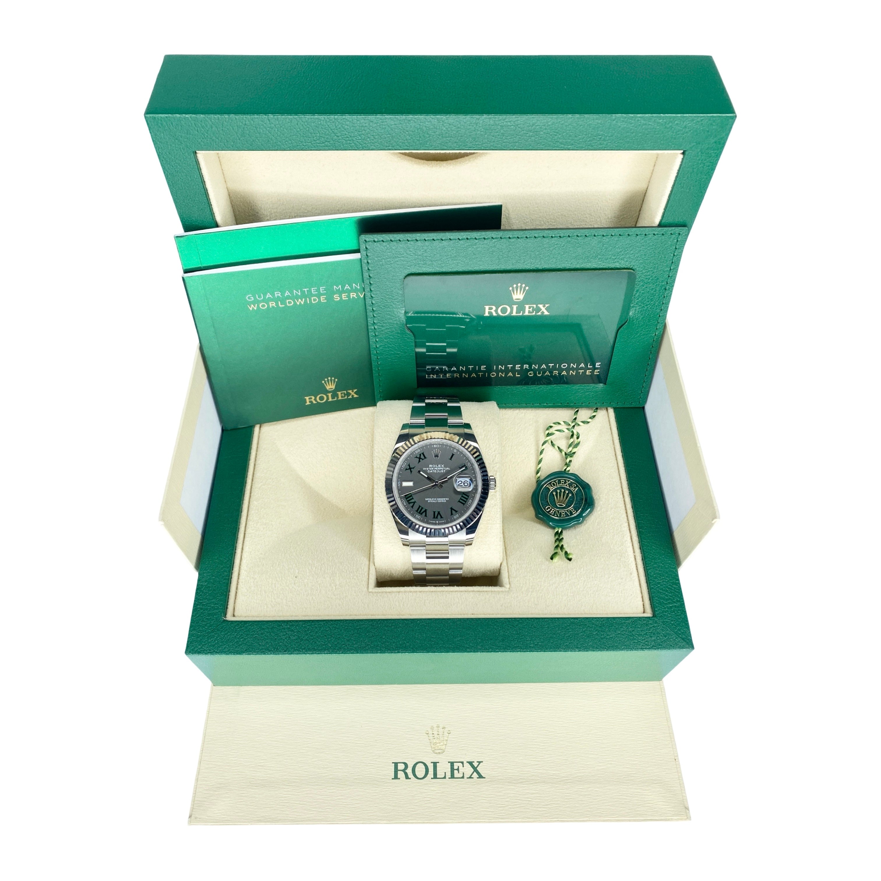 ROLEX DATEJUST 41 126334 WIMBLEDON 08/2022 LC100 FULLSET