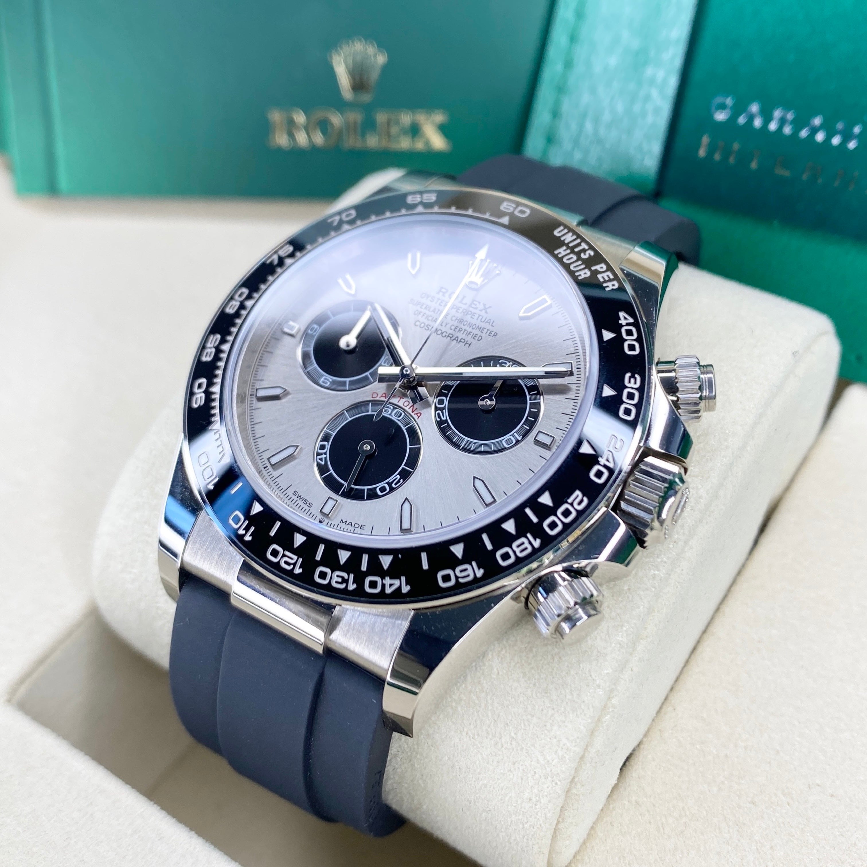 ROLEX COSMOGRAPH DAYTONA OYSTERFLEX 126519LN WEIßGOLD "GHOST" 07/2025 LC100 NEU FULLSET