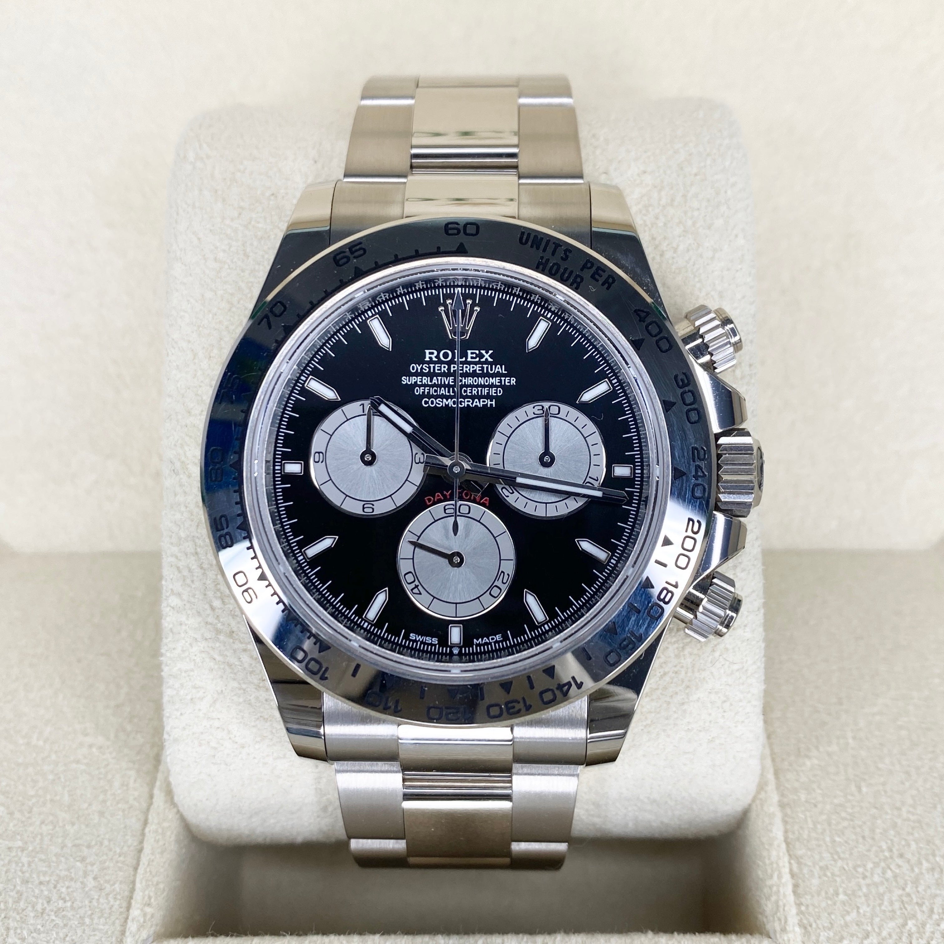 ROLEX COSMOGRAPH DAYTONA 126509 WEIßGOLD SCHWARZ 01/2024 LC100 NEU FULLSET
