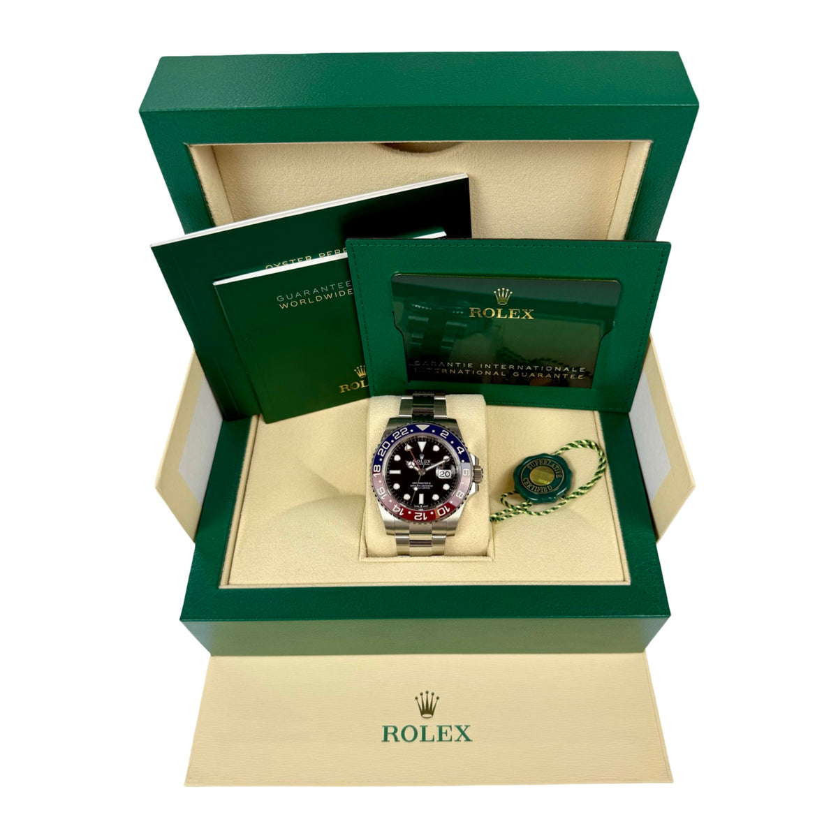 ROLEX GMT-MASTER II PEPSI 126710BLRO OYSTER 08/2024 NEU FULLSET