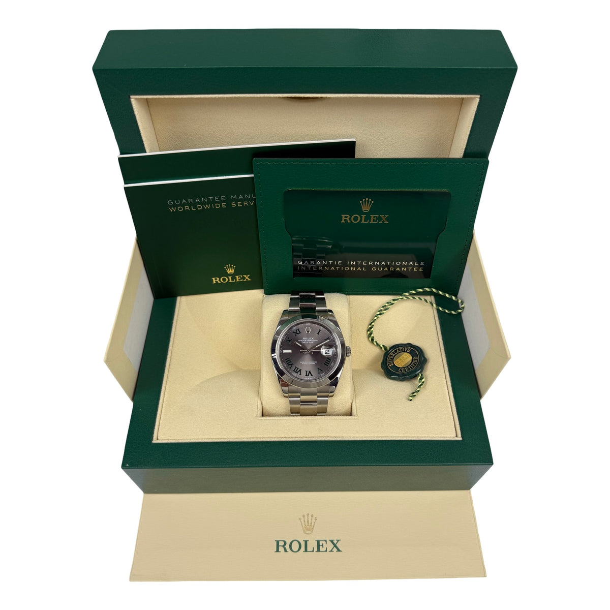 ROLEX DATEJUST 41 126300 OYSTER WIMBLEDON 12/2022 FULLSET TOP ZUSTAND