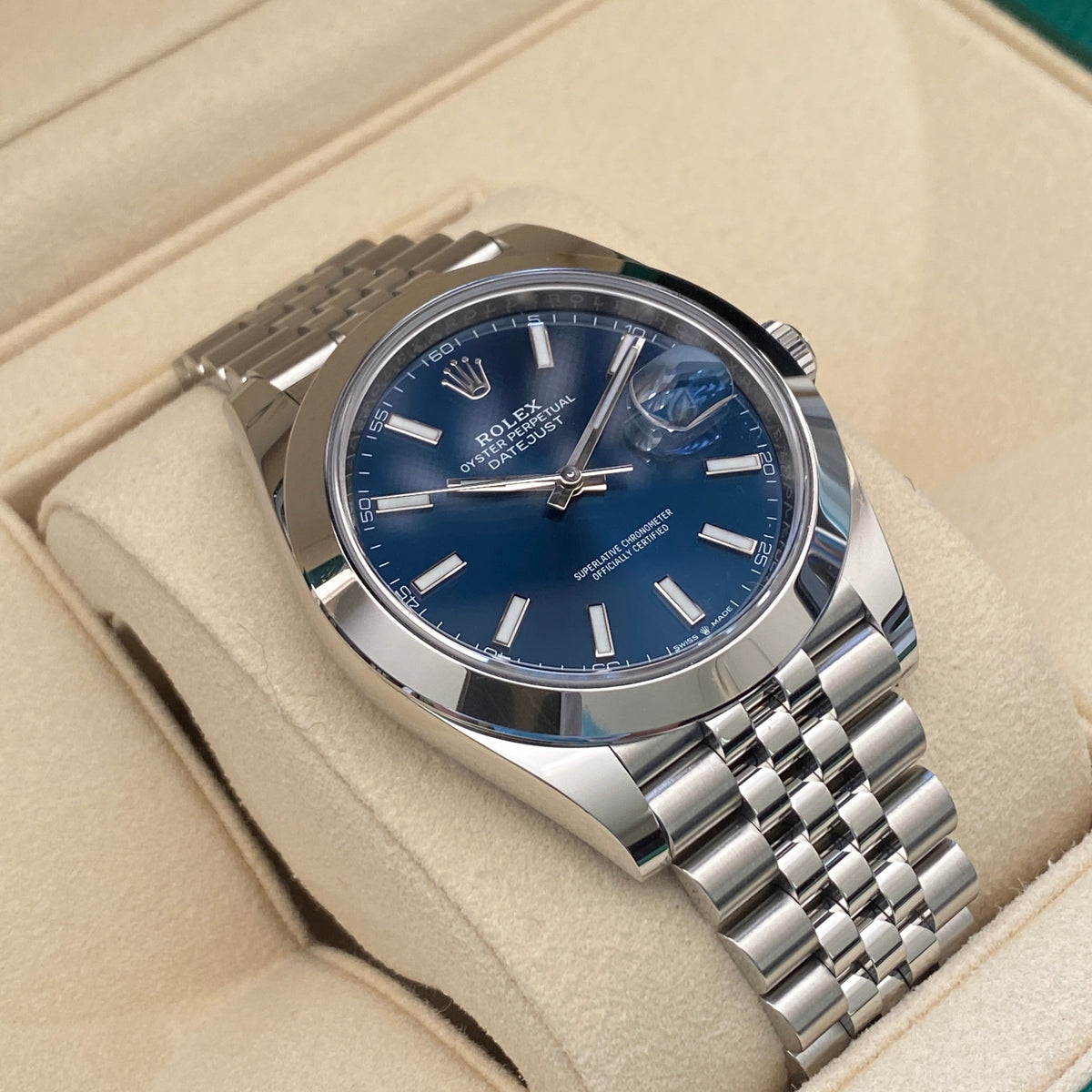 ROLEX DATEJUST 41 126300 BLAU 12/2023 NEU FULLSET